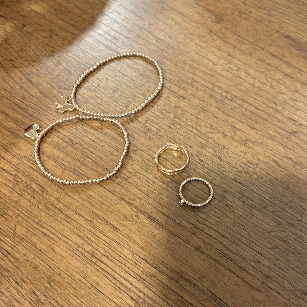 Elegant Gold Bracelet and Ring Set